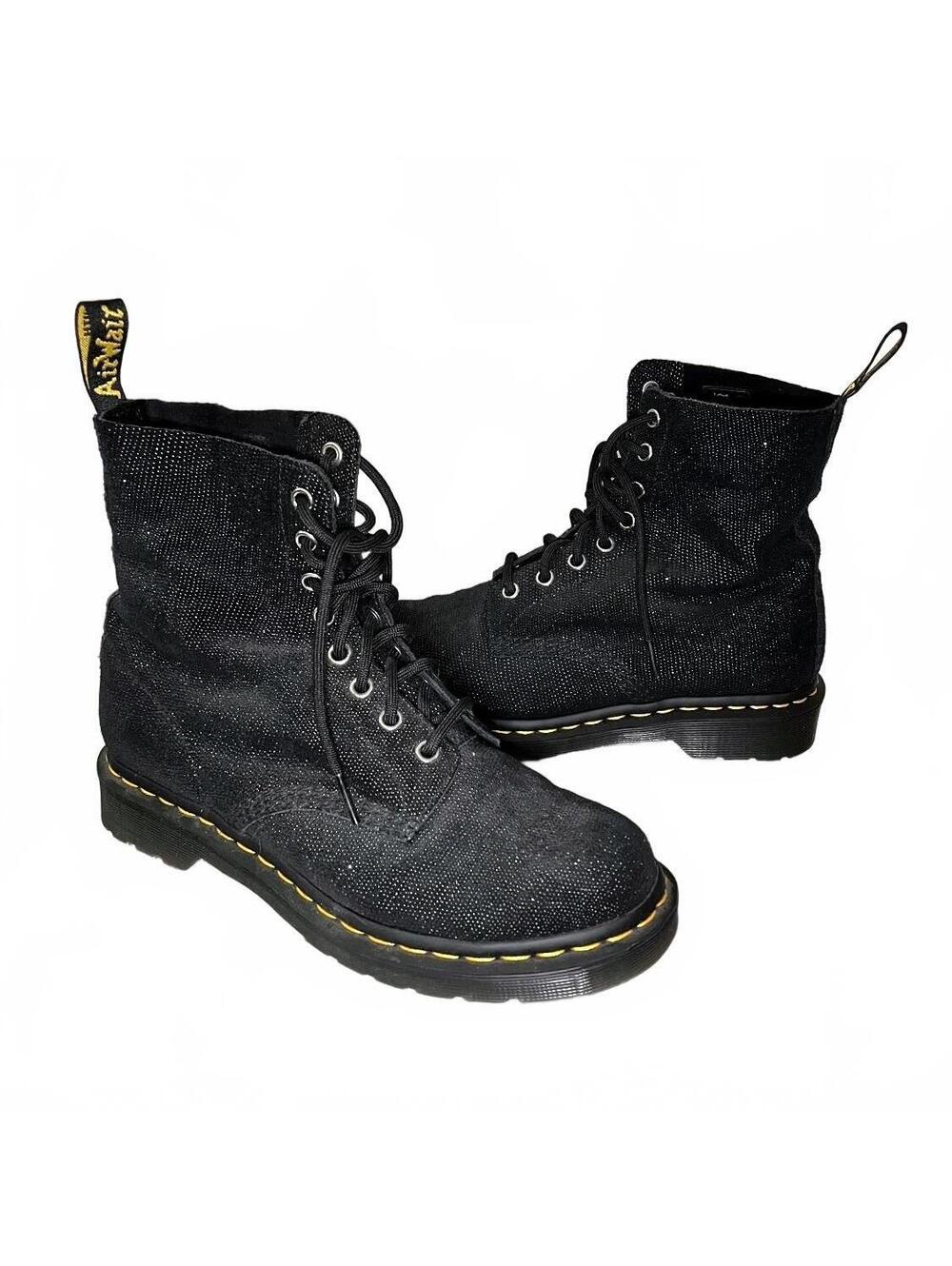 Dr. Martens 1460 Pascal Glitter Black Boots US 8 UK 6 EU 39